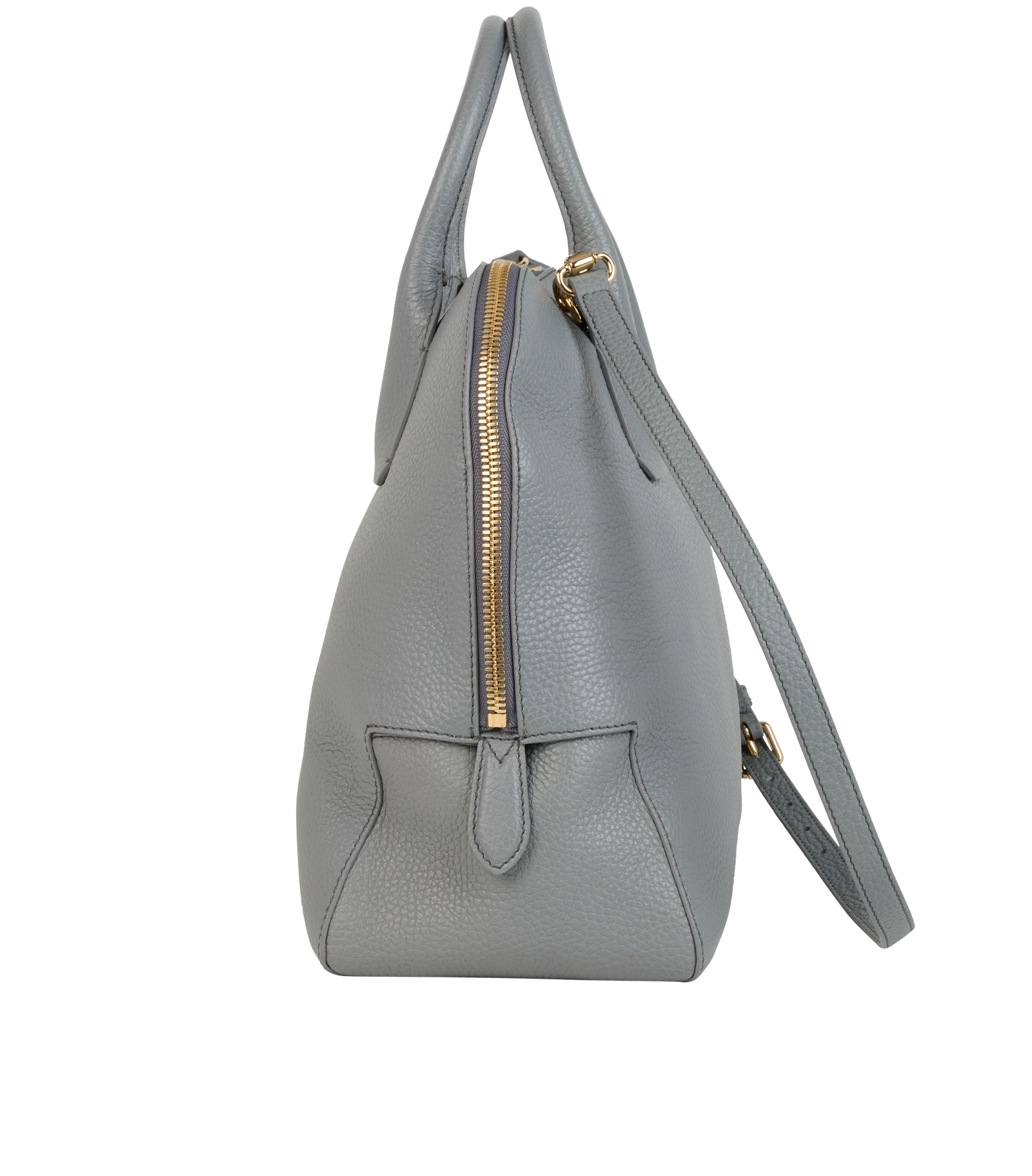 Greenwood Bowling Bag, &pound;295, Handbags, Grey, Leather, Bottom view
